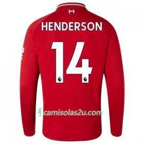 Camisolas de Futebol Liverpool Henderson 14 Equipamento Principal 2018/19 Manga Comprida